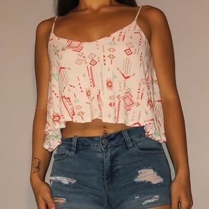 Tribal low to high crop top